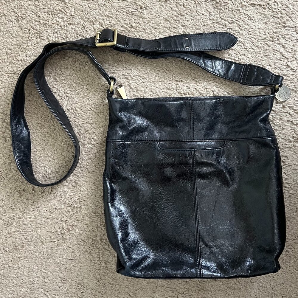 Hobo Black Leather Shoulder/Crossbody Purse Adjustable Strap